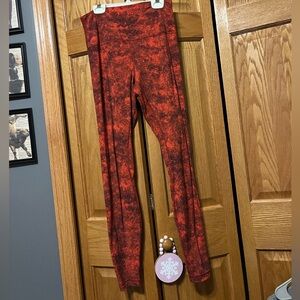 Lululemon Athletica Red and Black Patterned Leggings